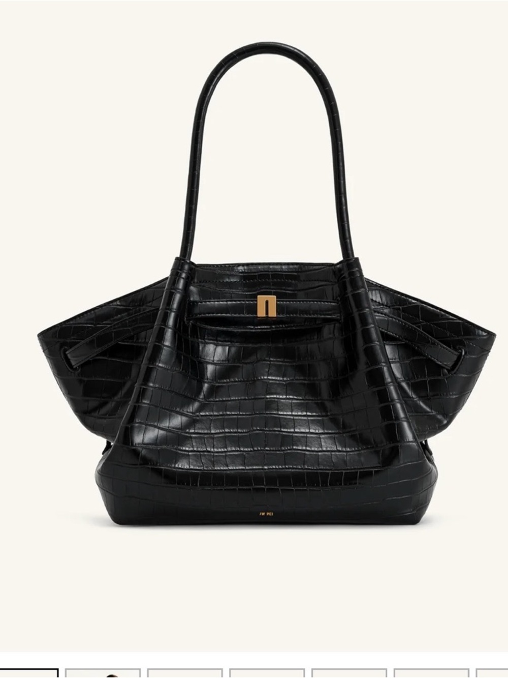 Black Croc Tote Bag JW PEI